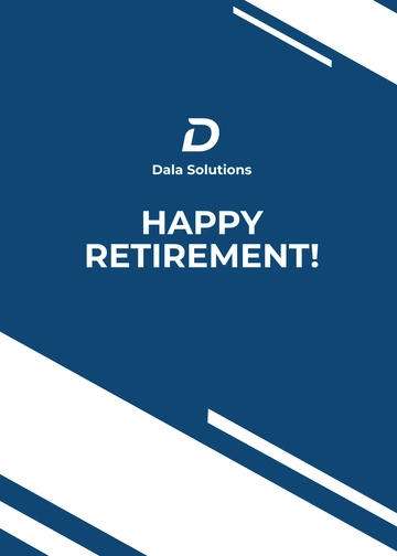 Free Business Retirement Card Template to Edit Online