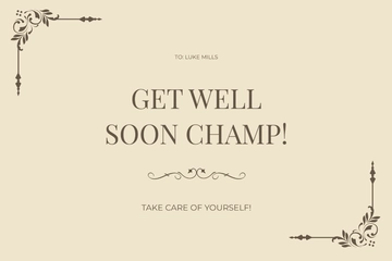 Free Vintage Get Well Soon Card Template to Edit Online