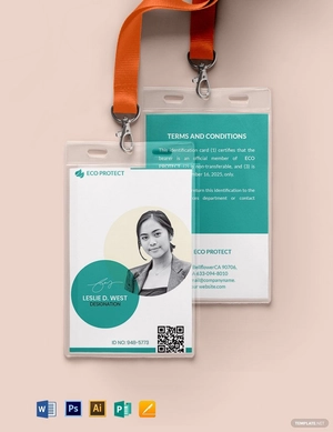 Printable Non-Profit Organizations ID Card Format Template