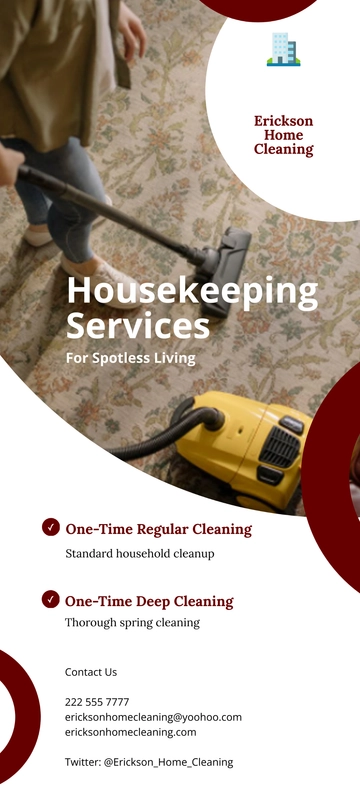 Free Household Cleaning Service DL Card Template to Edit Online