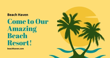 Free Beach Resort Facebook Post Template to Edit Online