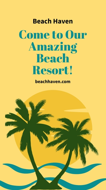 Free Beach Resort Whatsapp Post Template to Edit Online