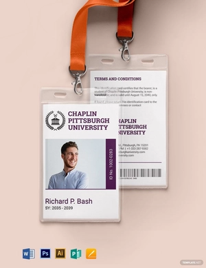 Sample College ID Card Template