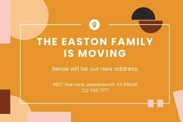 Free Moving Announcement Change of Address Card Template to Edit Online