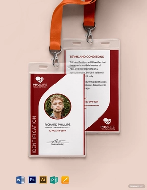 Sample Non-Profit Organizations ID Card Format Template