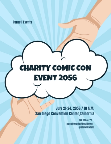 Free Charity Comic Con Event Flyer Template to Edit Online