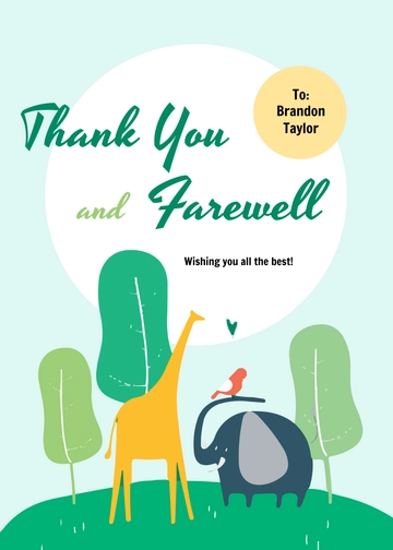 Free Good Bye And Good Luck Card Template to Edit Online