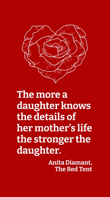 Free Understanding a Mother's Life: A Powerful Daughter Quote Template to Edit Online