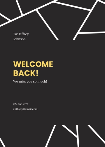 Free Modern Welcome Card Template to Edit Online