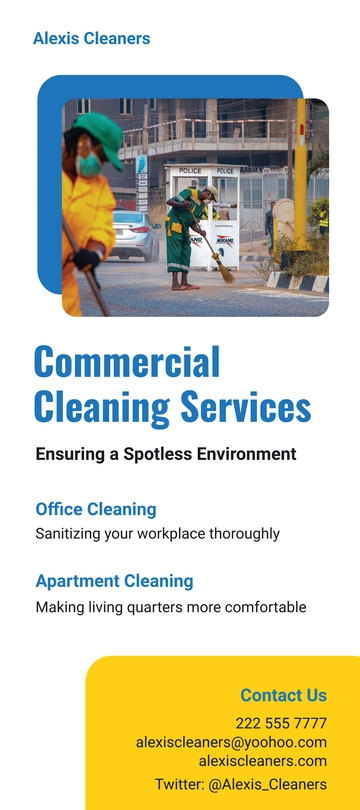 Free Cleaning Services Company DL Card Template to Edit Online