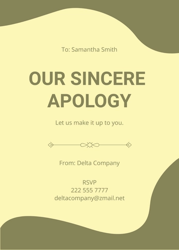 Free Customer Apology Card Template to Edit Online