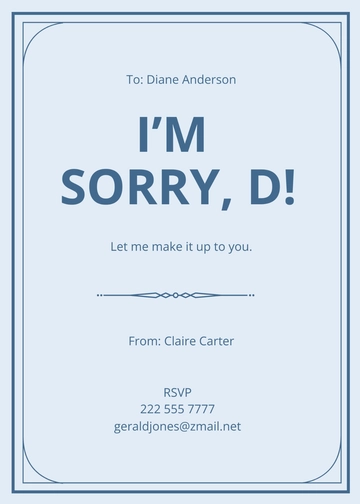 Free Virtual Apology Card Template to Edit Online