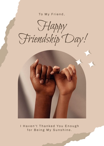 Free Simple Friendship Day Card Template to Edit Online