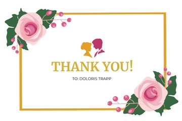 Free Wedding Reception Thank You Card Template to Edit Online