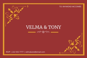 Free Simple Wedding Reception Card Template to Edit Online