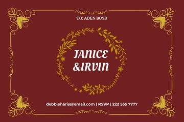 Free Modern Wedding Reception Card Template to Edit Online