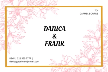 Free Elegant Wedding Reception Card Template to Edit Online