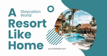 Free Resort Staycation Promotion Facebook Post Template to Edit Online