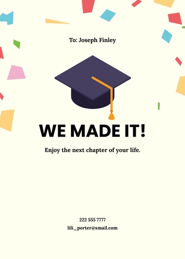 Free Encouragement Graduation Card Template to Edit Online
