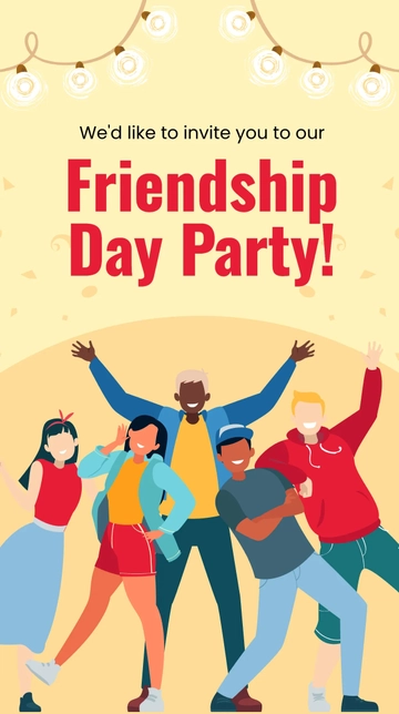 Free Friendship Day Party Instagram Story Template to Edit Online