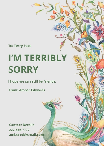Free Apology Gift Card Template to Edit Online