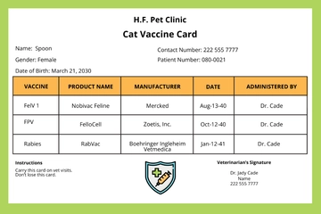 Free Printable Vaccine Card Template to Edit Online