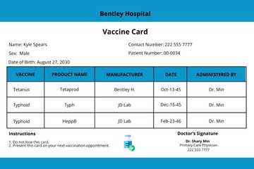 Free Digital Vaccine Card Template to Edit Online