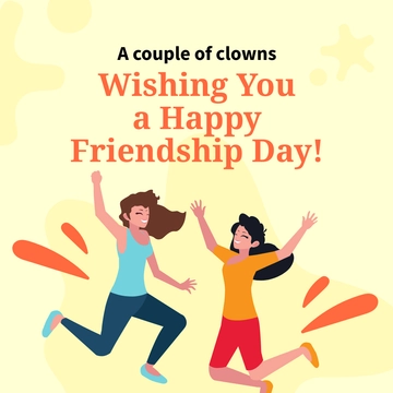 Free Funny Friendship Day Linkedin Post Template to Edit Online