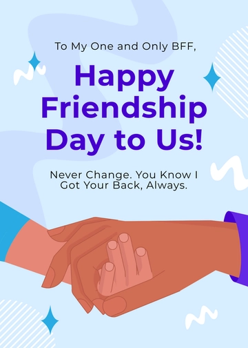 Free BFF Friendship Day Card Template to Edit Online