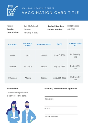 Free Vaccine Card Template to Edit Online