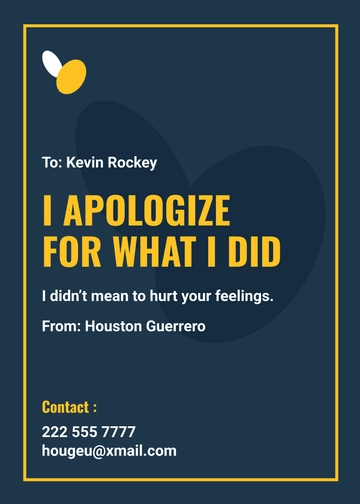 Free Digital Apology Card Template to Edit Online
