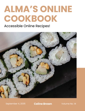Free Minimal Online Cookbook Template to Edit Online