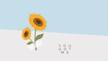 Free Blue and Yellow Sunflower Wallpaper Template to Edit Online