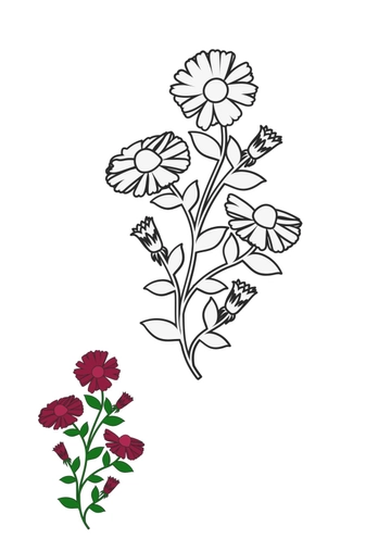 Free Burgundy Floral Coloring Page Template to Edit Online