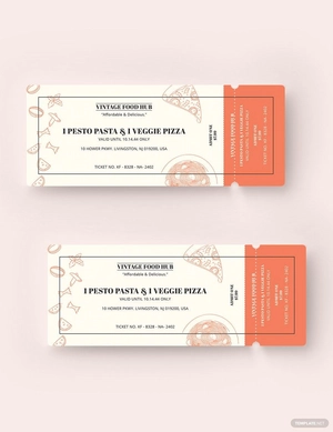 Vintage Food Ticket Template