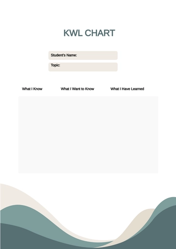 Free Middle School KWL Chart Template to Edit Online
