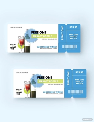 Wine Drink Ticket Template