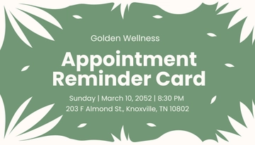 Free Tropical Appointment Card Template to Edit Online