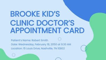 Free Doctor Appointment Card Template to Edit Online