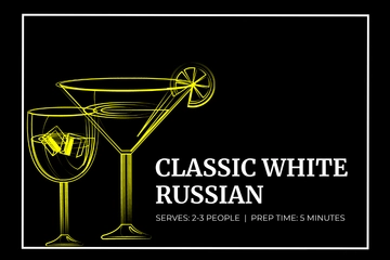 Free Cocktail Drink Recipe Card Template to Edit Online