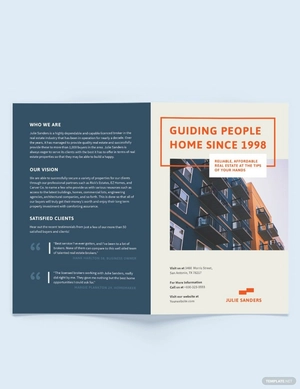 Licenced Real Estate Broker Bi-fold Brochure Template