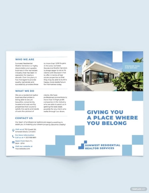 Residential Realtor Bi-Fold Brochure Template