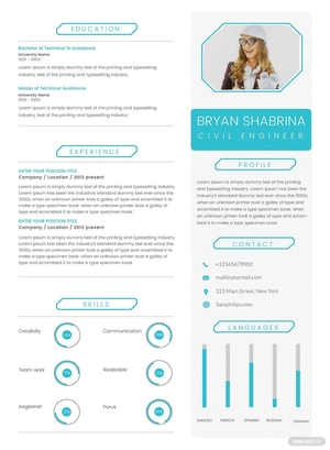 Experienced Civil Engineer Resume