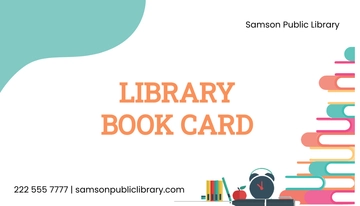 Free Library Book Card Template to Edit Online