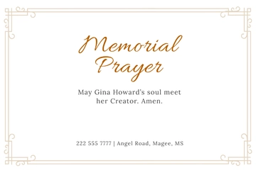 Free Memorial Prayer Card Template to Edit Online