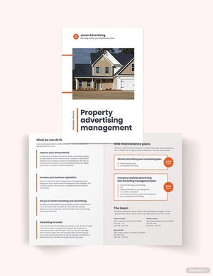 Property Management Advertising Bi-Fold Brochure Template