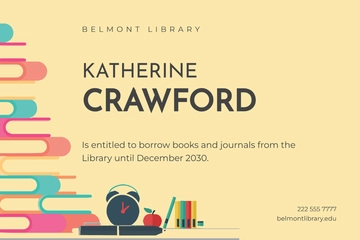 Free Library Card Template to Edit Online