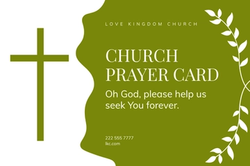 Free Church Prayer Card Template to Edit Online