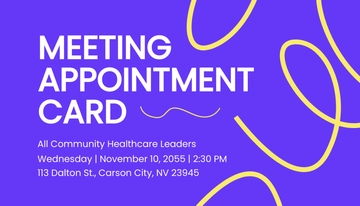 Free Public Service Appointment Card Template to Edit Online