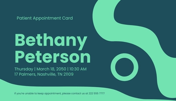 Free Patient Appointment Card Template to Edit Online